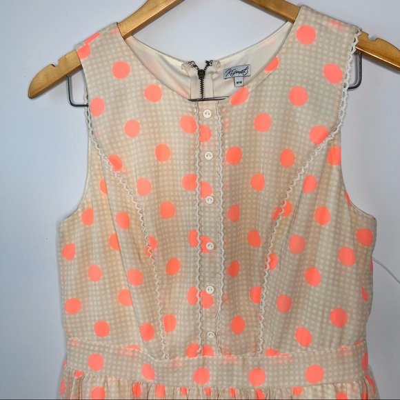 Peach and coral polka dot dress - Picture 5 of 6
